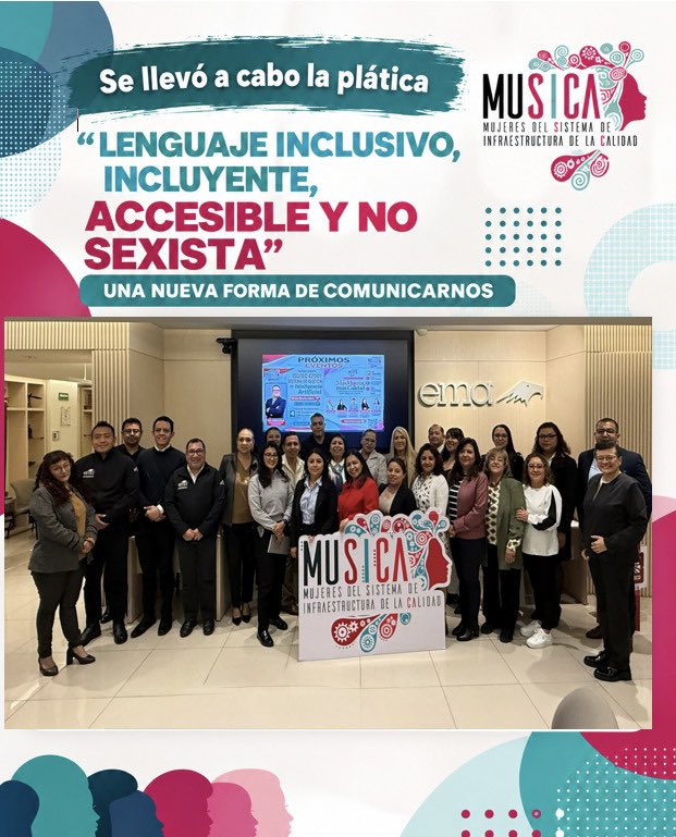 mujeres_snic's tweet photo. 💜✨ MUSICA A.C. realizó la plática “Lenguaje inclusivo, incluyente, accesible y no sexista”, impartida por Beatriz Bautista Cruz. 🗣️

👏 Agradecemos su participación y la de quienes nos acompañaron para seguir promoviendo una comunicación respetuosa e inclusiva. 💜 https://t.co/LBpwu3Apc9