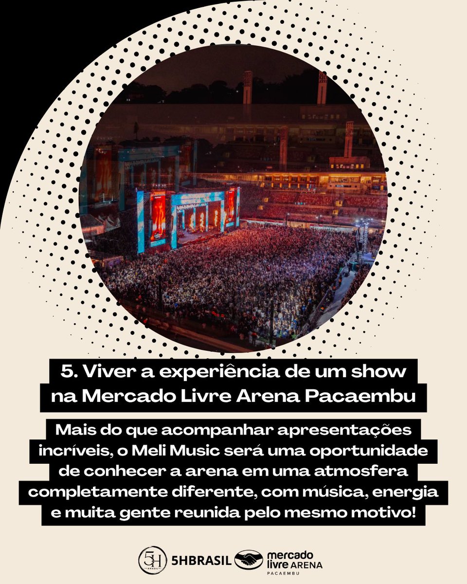 5HBrasil's tweet photo. Agora você já tem 5 motivos para estar tão ansioso quanto a gente pelo Meli Music! Nos vemos na Mercado Livre Arena Pacaembu! 💛 https://t.co/VtJ3kTJkOe
