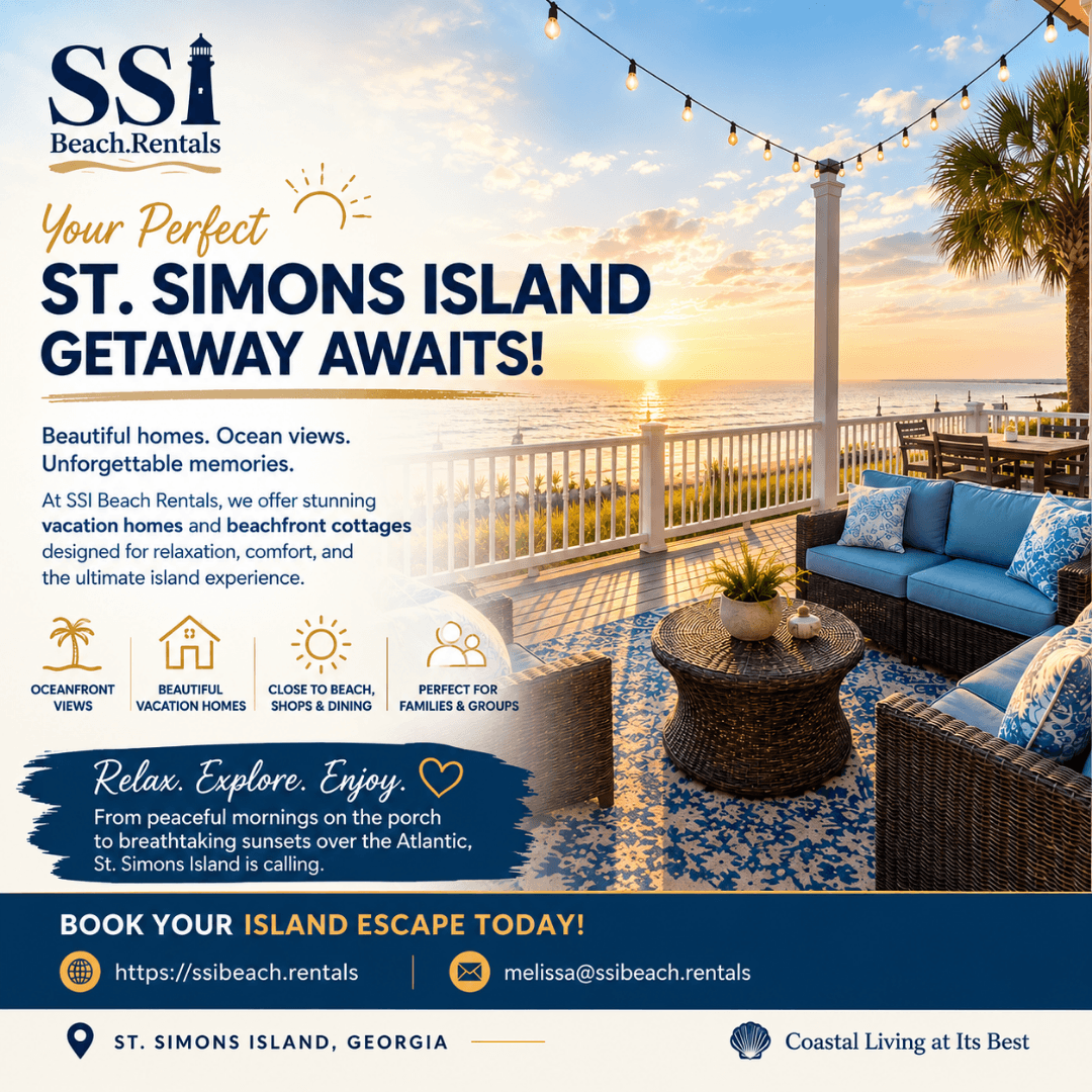 ssibeachrentals's tweet photo. 🌅 Your St. Simons Island getaway awaits! Enjoy ocean views, beautiful vacation homes, and unforgettable sunsets with SSI Beach Rentals.

Book your island escape today!

📞 813-205-5413
📩 melissa@ssibeach.rentals
🌐 https://t.co/YnpFMgP1wF

#SSIBeachRentals #StSimonsIsland https://t.co/ZdaA5vGrW1