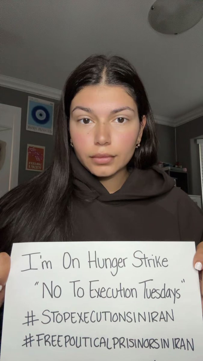 emma_azadi's tweet photo. Today, I join @ginitastar in the #NoToExecutionTuesdays hunger strike in solidarity with Iran’s political prisoners. As they continue to resist injustice behind prison walls, we must continue to raise our voices.🤍✊🏽
#StopExecutionsInIran #NoToExecutionTuesdays #نه_به_اعدام https://t.co/k7GMRVH0lc