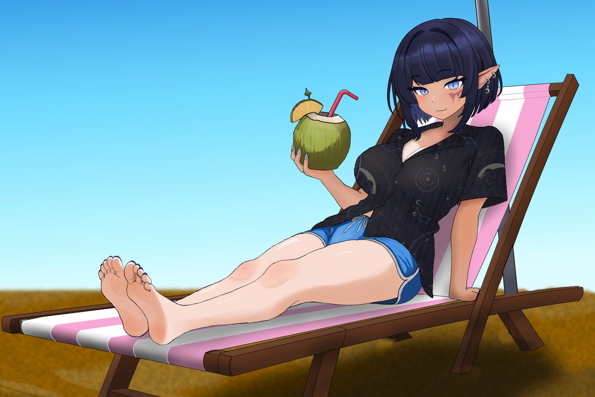 danque123's tweet photo. Couldn’t decide whether to make it meme-worthy with FEET or NO FEET. In the end, toes won. 

I tried many times to get the details on the shirt right, but its very thin and detailed, so I used the shirt as texture instead ;). Enjoy the Coconut Rem.

 #REMShirt #REMaissance https://t.co/6fIu0tzMFx