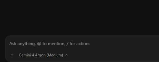 FahadDebugs's tweet photo. Gemini 4 Argon is showing up in my Antigravity model picker! 👀

Looks like the rollout is reaching users.

Going to stress-test it on some real coding tasks and see how it stacks up against Claude and GPT.

Anyone else got access yet? 
#Gemini4 #GoogleAntigravity https://t.co/m8RnIlpBDC