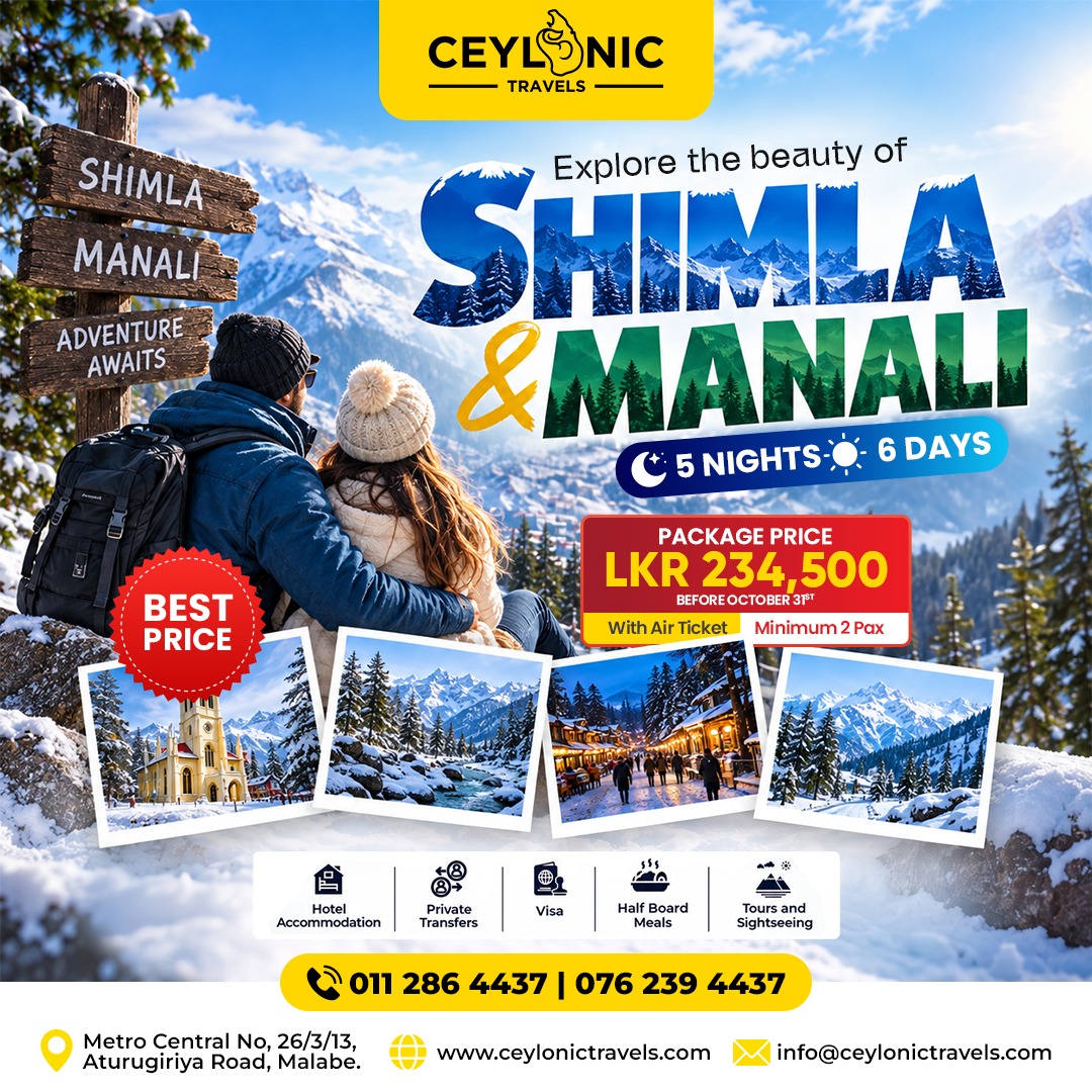 EDENDC7's tweet photo. Refresh in Shimla &amp; Manali with breathtaking mountain views and peaceful valleys. 3 Nights / 4 Days from LKR 234, 500 with air ticket for minimum 2 passengers. Includes hotel, private transfers, visa, half-board meals, tours and sightseeing. Valid https://t.co/uwsZ60VxjV