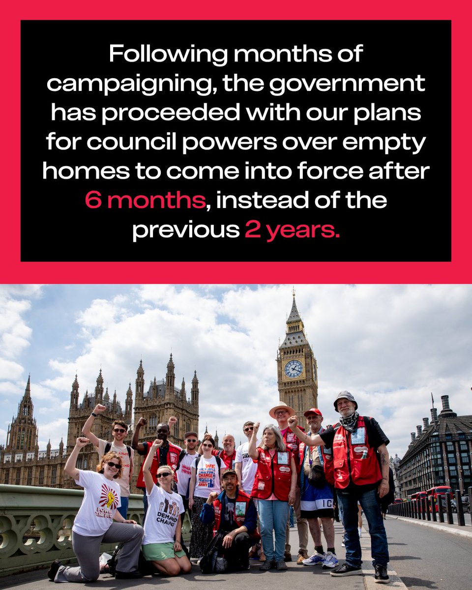 BigIssue's tweet photo. Campaign win 🚨
 
We have won our call to make it easier for councils to bring empty homes back into use.
 
After months of campaigning, the government has listened. Councils will now be able to take control of empty properties after only 6 months and rent them to people who need them.
 
With 309,000 long-term empty homes in the UK and record levels of people experiencing homelessness, this is an important first step. But there is still more to do to. We are continuing to call for a National Empty Homes strategy to bring these properties back into use as low-cost rental accommodation.
 
👉 Read more about this campaign: https://t.co/5En4GhjPwd