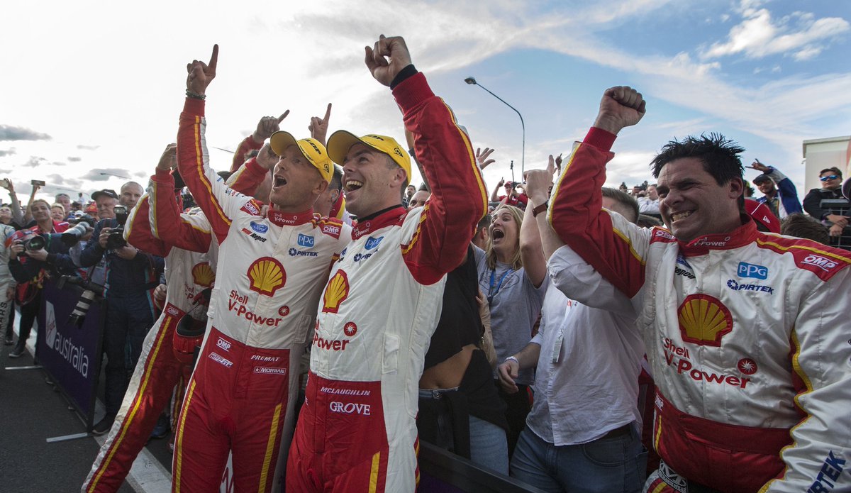 Team_Penske's tweet photo. The sweetest victory. 

On this day in 2019, @smclaughlin93 finally won the Bathurst 1000. #Penske60 https://t.co/OccjOetsdP