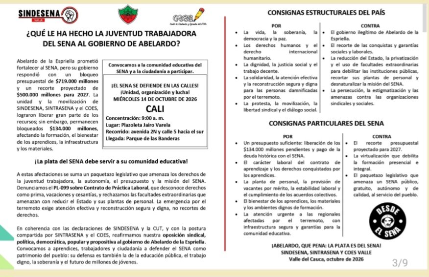 mafesimonds's tweet photo. Alli estaremos en cali por la defensa del presupuesto del SENA https://t.co/SyUZ0cp4ZN