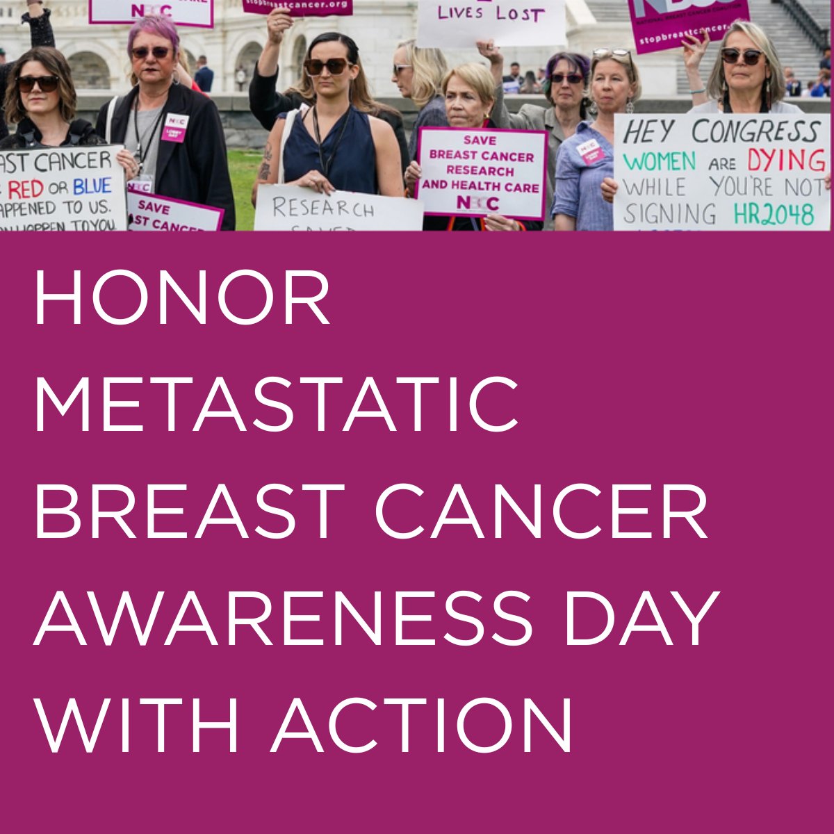 NBCCStopBC's tweet photo. Honor  Metastatic  Breast Cancer Awareness Day today with ACTION. Breast cancer patients can't wait. Urge your representative to support the Metastatic Breast Cancer Access to Care Act! https://t.co/IGUmd1caYf https://t.co/4qQz9W1WU2