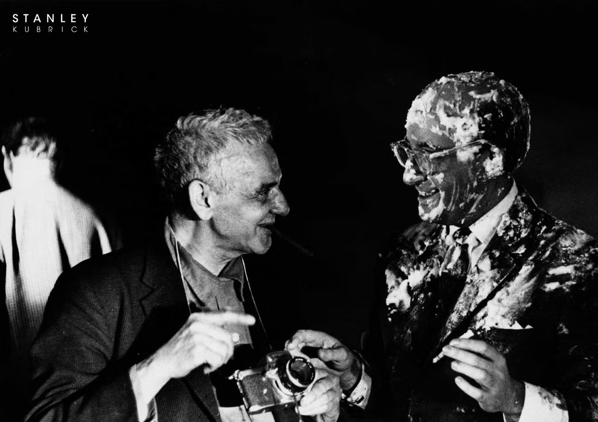 StanleyKubrick's tweet photo. The way the world almost ended: with a pie fight.

After a test screening of #DrStrangelove on 22 November 1963 – the day of John F. Kennedy’s assassination – the infamous 'pie fight' scene was subsequently taken out, and Kubrick having decided “it was too farcical and not consistent with the satiric tone of the rest of the film.” 

So, one of cinema's most legendary deleted scenes was left on the cutting room floor.