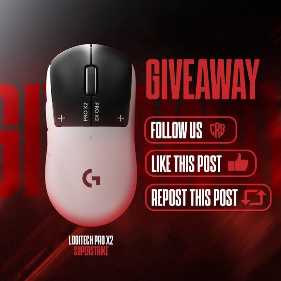 CrimsonBladeGG's tweet photo. 🚨 Logitech X3 Superstrike Giveaway 🚨

To enter:

- Follow @CrimsonBladeGG &amp; @GwFox_ 
- Like &amp; Retweet
- Tag 2 friends in the comments

Winner announced in 7 days. https://t.co/lGbWBkWNZu