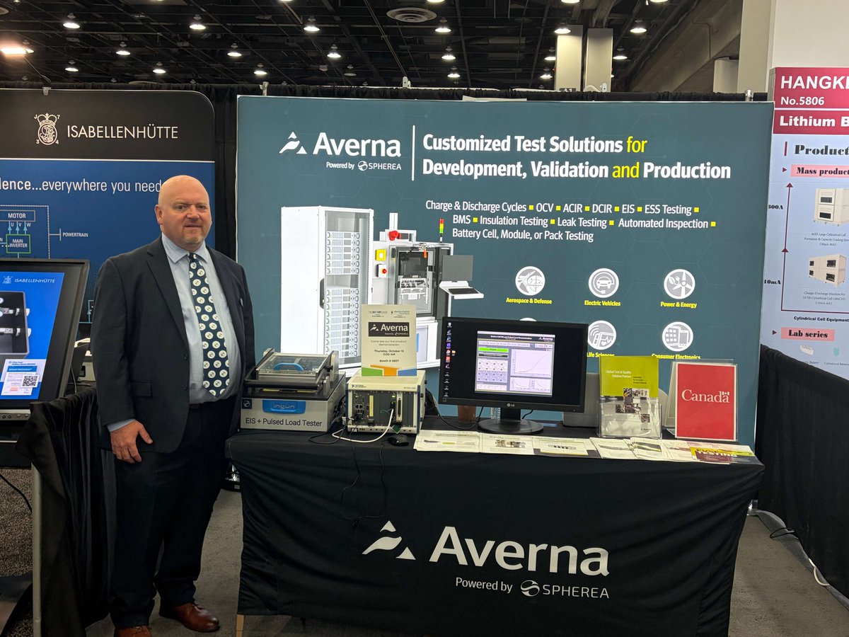 avernatech's tweet photo. 🪫It’s our first day attending @thebatteryshow and the first day to chat with you to discuss the best way to customize a test system to fit your requirements.

Our team is waiting at booth 5807, come and see what we have to offer.

#batterytest #testengineering https://t.co/sHAhIwA2Ee