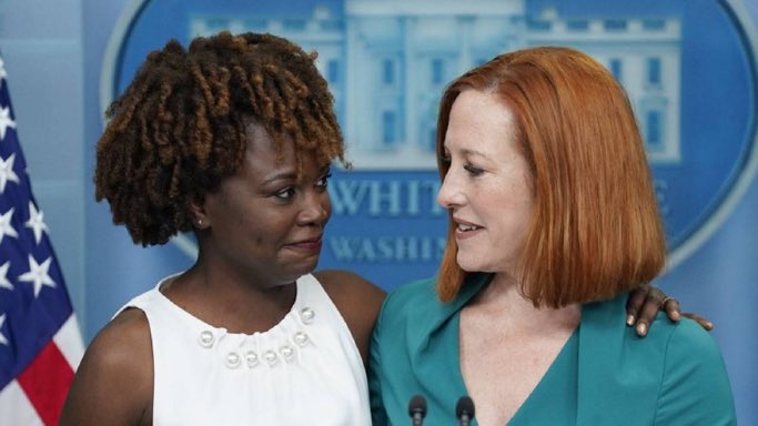 realXanderXjork's tweet photo. Can we all agree that Karine Jean-Pierre and Jen Psaki were both great Press Secretaries? https://t.co/KoNPlBrTdU