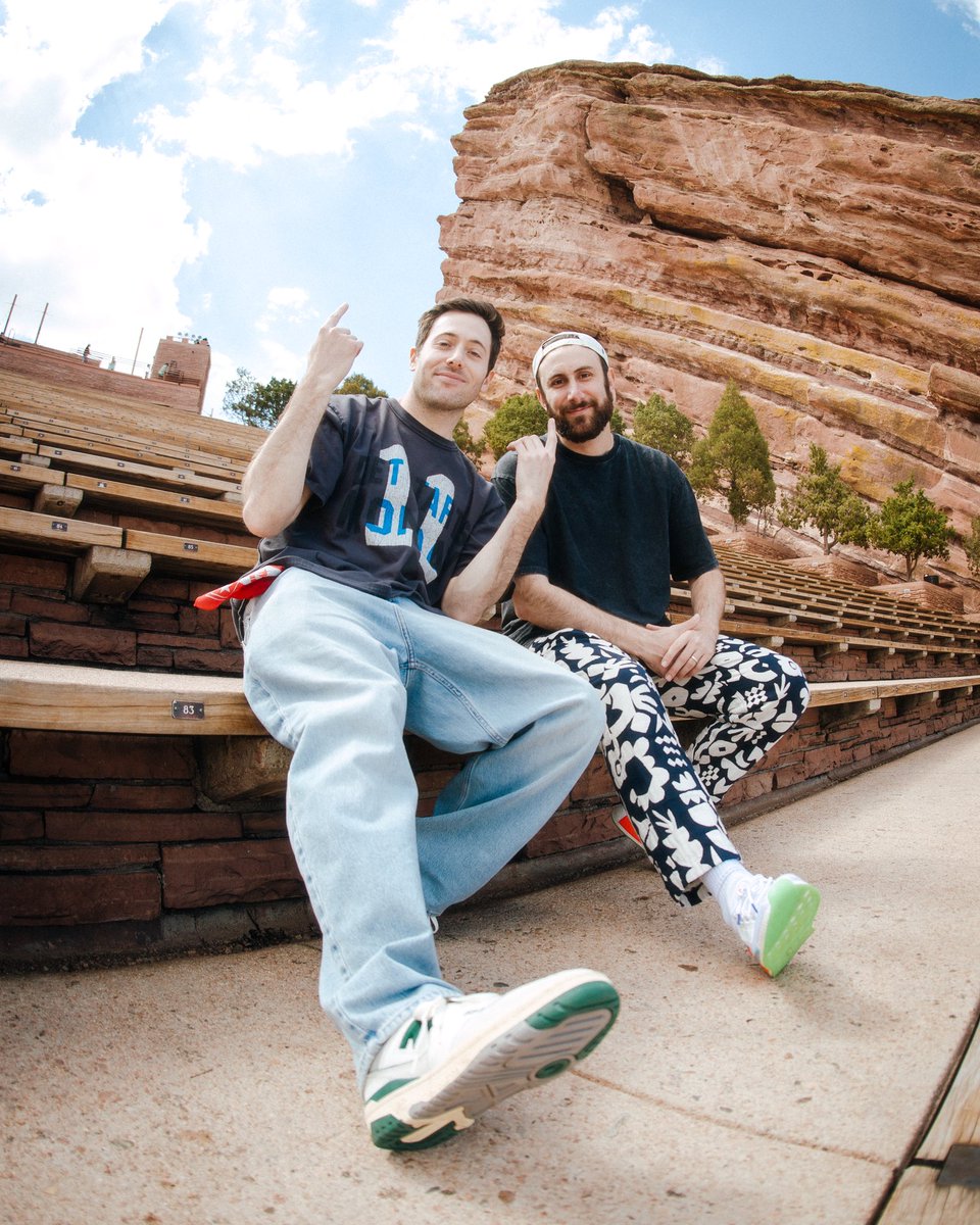 twofriendsmusic's tweet photo. RED ROCKS, IT’S A BIG BOOTIE WORLD 🪩

back for year #5 this may… everything you love about the mixes + two friends, all in a new world.

presale sign up in bio 
 VIP packs 10/14 at 9am local
presale 10/14 at 10am local with code. 
welcome to our world, denver. https://t.co/QctYejircz