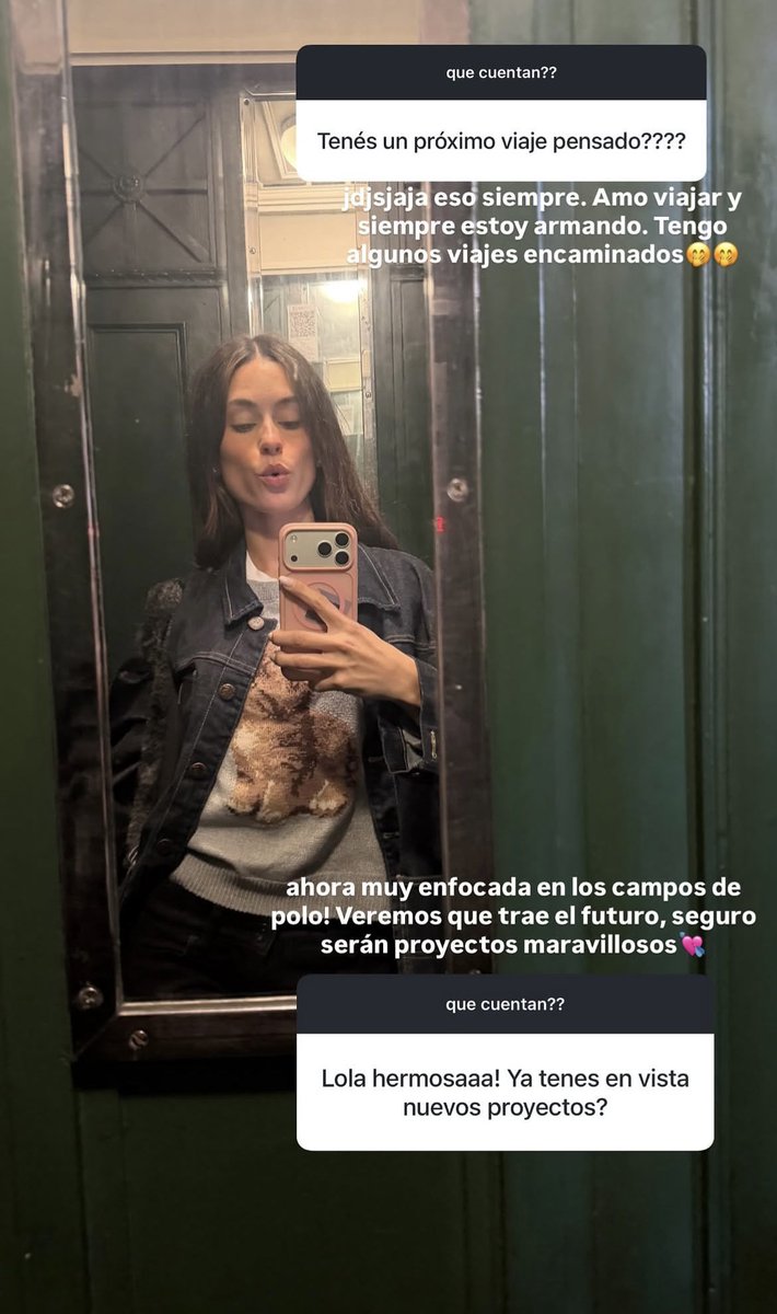 updatesmyl's tweet photo. Proximos viajes y proyectos✈️💘🔜

📲 — Lola via Ig stories @/lola.abraldes https://t.co/9nazMulxwq