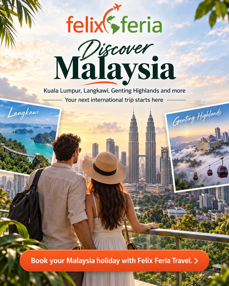 Aiko_Kia's tweet photo. Discover Malaysia’s vibrant cities, scenic escapes and relaxing getaways. Felix Feria Travel makes it easy to explore popular destinations and enjoy every moment of your holiday. https://t.co/JPXaXDXPXa