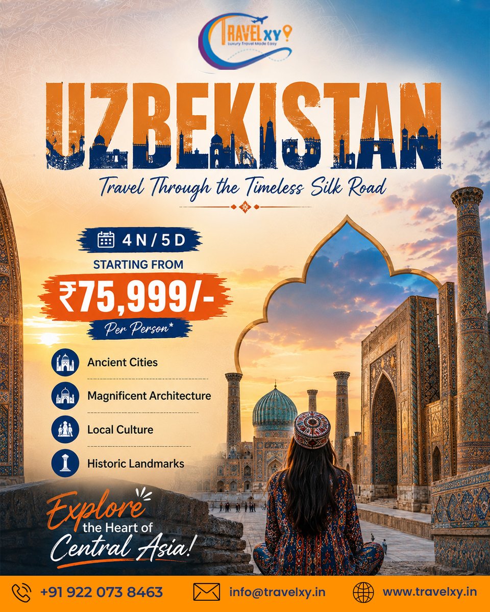VeroGuebara's tweet photo. Step into the heart of the legendary Silk Road, where centuries of history, breathtaking architecture, and vibrant traditions come together to create an unforgettable travel experience. From ancient cities to magnificent monuments, Uzbekistan is a https://t.co/CZdrx51pVW