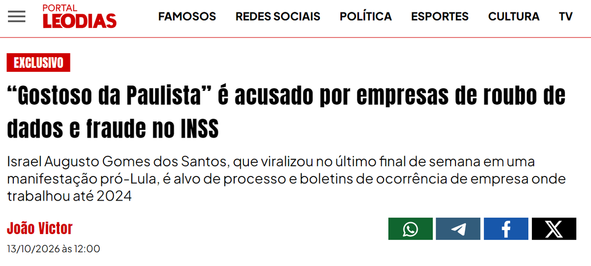 pamcosta21's tweet photo. Lembram do "Gostoso da Paulista", o manifestante que vandalizou o metro Trianon/Masp no último domingo e segurou as bandeiras do Lula e da Palestina? 

O portal Leo Dias foi atrás da identidade do manifestante golpista e descobriu que de fato ele é golpista: GOLPISTA DO INSS. 

Qual o problema da galera do PT com o INSS dos aposentados e pensionistas do Brasil?