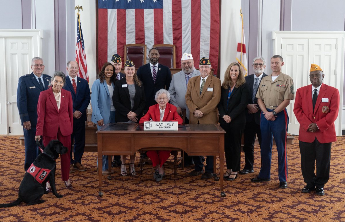 GovernorKayIvey's tweet photo. There’s no shortage of good folks doing good work in Alabama! 

At last Thursday’s proclamation ceremony, I had the pleasure of recognizing Veterans Appreciation Month, Manufacturing Day and Alabama Goes to College Month, among others. #alpolitics https://t.co/GbT9JSneZ2