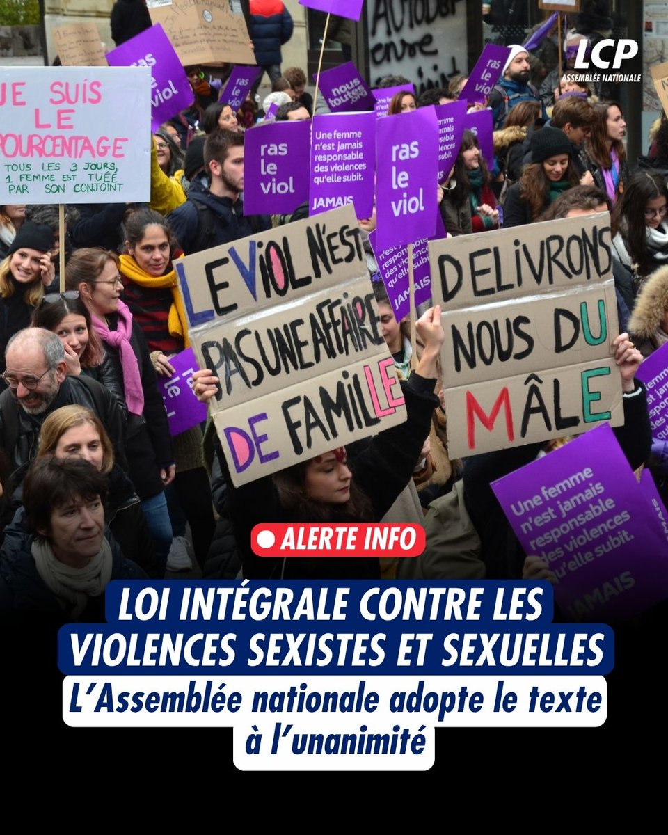 LCP's tweet photo. 🔴 ALERTE 
La "loi intégrale" est adoptée par l'Assemblée nationale. 
Votes "pour" : 503 
Votes "contre" : 0 

https://t.co/BaKbLnwvyy https://t.co/08muBDDnEY