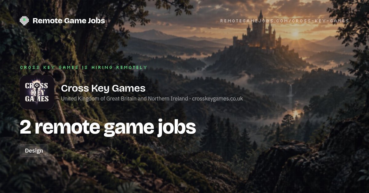 RemoteGameJobs's tweet photo. New UK based indie studio Cross Key Games is hiring for a hands-on prototype project

📐 Experienced Technical Designer (Systems &amp; Progression)
📐 Experienced Technical Designer (Player &amp; Combat)

✅ Unreal Engine 5
📅 Contract 4 months (37.5 hrs / w)
💵 £27,500 to £35,000 FTE https://t.co/et7hjq41Hj
