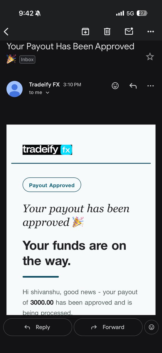 shivanshufx's tweet photo. 🏆 85 PAYOUTS IN 2026. LET THAT SINK IN. 💸

The 85th payout just hit — this time from @tradeifyforex ⚡

No overnight success.
No magic strategy.
Just showing up, staying patient, and stacking results.

How many of you think I’ll hit 100 before the month ends? 👇 https://t.co/vqYPrK6jJZ