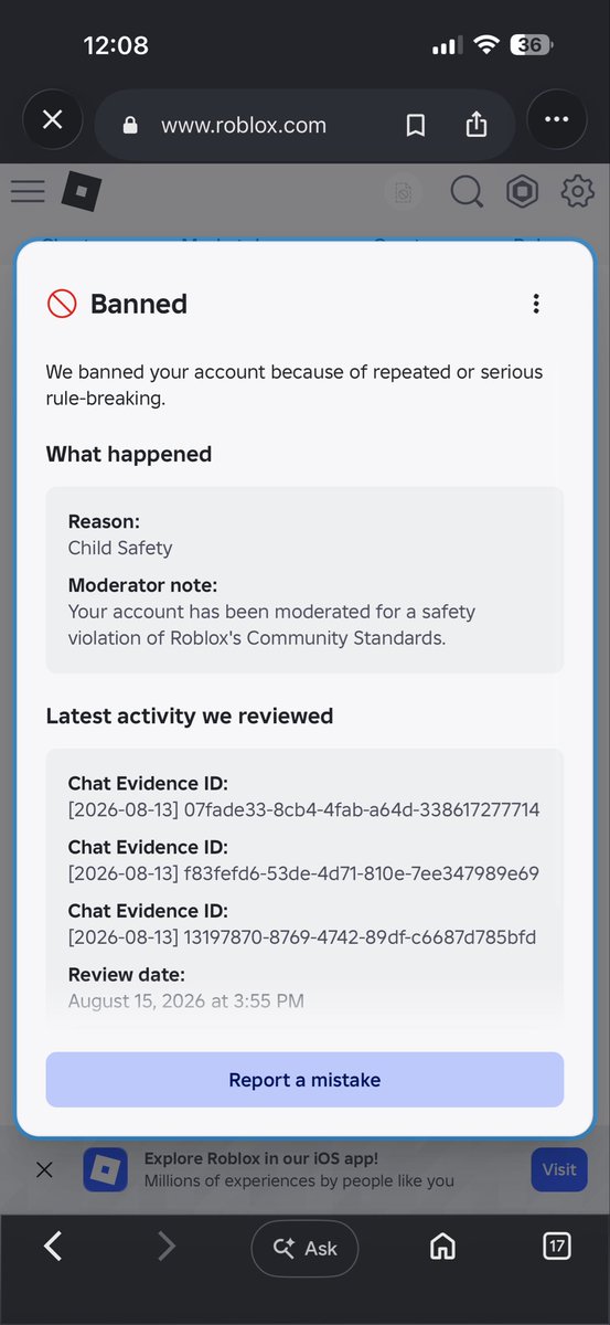 sentrygone's tweet photo. Day 58 of being banned on Roblox with 6,000,000+ value of limiteds & much more. 

I still haven’t received any human response to my appeals. I don’t know what I did “wrong”, and I’ve been stuck for 58 days. 

If you’re in a similar situation, join the discord below we’re building a community of falsely banned individuals https://t.co/RNAScALAHI

User: S3ntrygun 
#roblox