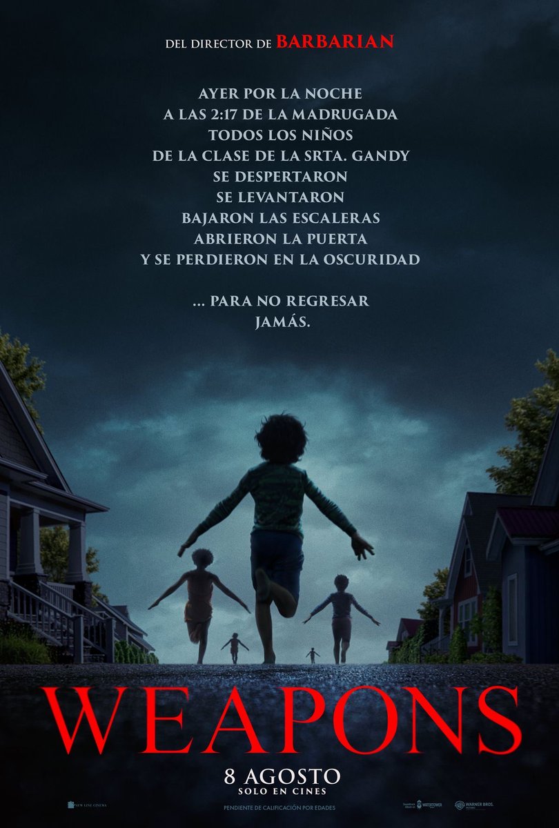 moviesfilmz's tweet photo. Weapons llega a Netflix el 24 de octubre.

Una de las mejores películas de terror de los últimos años. Zach Cregger (Barbarian,Resident Evil), Julia Garner, Josh Brolin, Amy Madigan (Óscar a mejor actriz de reparto) y Austin Abrams (protagonista de la nueva Resident Evil).

Recaudó 270 millones y tiene un 93% en Rotten Tomatoes.

¿La has visto ya o la vas a ver en Netflix?