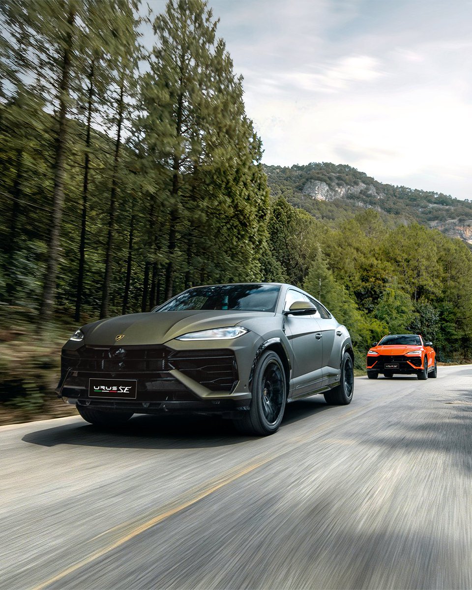 Lamborghini's tweet photo. A journey defined by performance and the pleasure of driving, where Lamborghini Urus SE embraces the freedom of exploration.

#Lamborghini #UrusSE https://t.co/iWqOAEVNjR