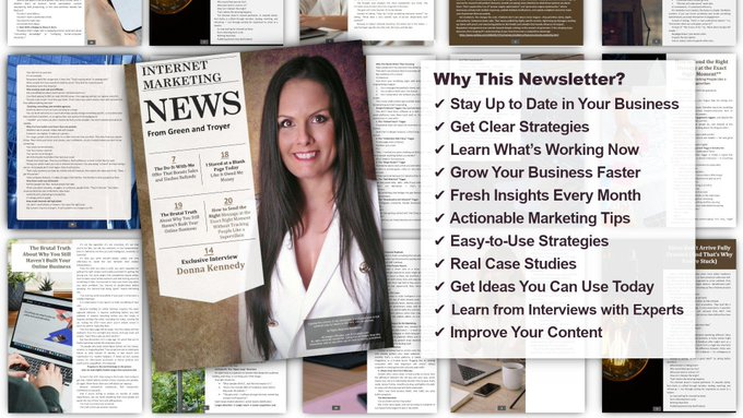 ConnieGreen's tweet photo. NEW from Green and Troyer! "The Internet Marketing News" gives you the competitive edge as an online marketer, creator, or someone who wants to rise to the top of your niche! Monthly or Annual at https://t.co/QaRYrzhquA. https://t.co/iFpIDbbsHQ