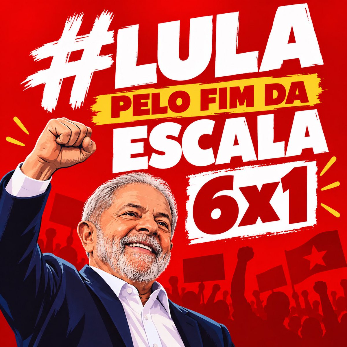 anjomediz's tweet photo. VAMOS SUBIR TROPA 
LULA PELO FIM DA 6x1 
#6x1SemOExercitoEGolpe https://t.co/i4bDUwtN9m