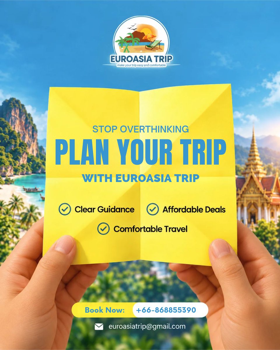 PovoasCa's tweet photo. ✈️🌏 Travel with EuroAsia Trip! Your dream destination is just a journey away. From breathtaking beaches to vibrant cities and unforgettable experiences, let’s make every trip a memory to cherish. 💙✨
🌍 Travel more. Worry less. Explore more. 📩 https://t.co/lrvqxyBWfC