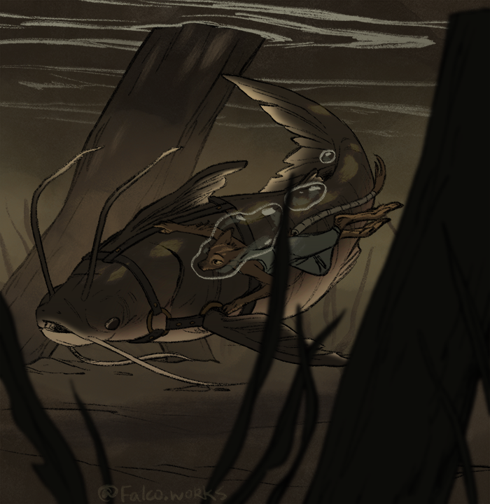 Falco_works's tweet photo. Day 18 - Dark Water

Hussars with an affinity for water often employed domestic beasts to help them navigate the murky riverways of the deep woods, and though there were flashier options, many insisted that no better-mannered companion existed for the job than a whiskerhead carp. https://t.co/1v9tygAP4I