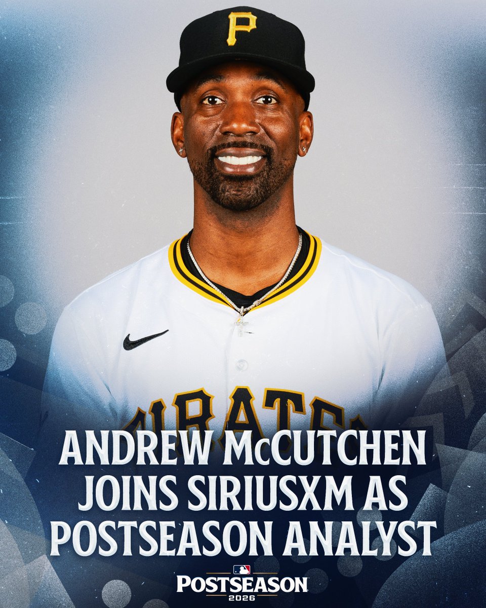 MLB's tweet photo. Five-time All-Star Andrew McCutchen is joining SiriusXM’s MLB Network Radio as a Postseason analyst.

The 2013 NL MVP and 2015 Roberto Clemente Award winner will appear every Wednesday and Thursday on “Power Alley” through the World Series and will make his debut tomorrow at 10 am ET.

McCutchen is a veteran of 18 Major League seasons and has won four Silver Sluggers and a Gold Glove Award.