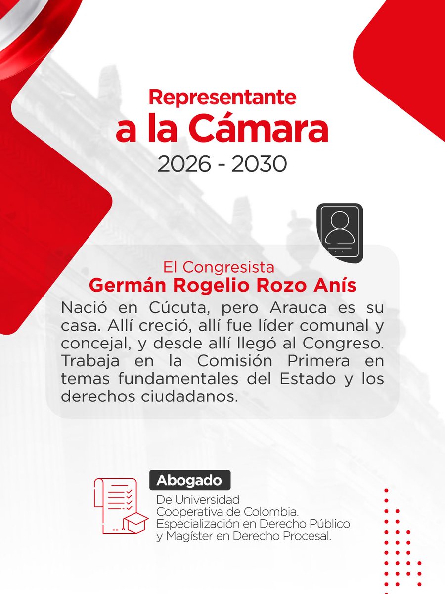 PartidoLiberal's tweet photo. Hoy destacamos la trayectoria de nuestro representante a la Cámara @GERMANROZOANIS , un araucano por elección y convicción, que conoce de cerca las necesidades de su territorio

Desde el Partido Liberal Colombiano seguimos impulsando liderazgos que representan a sus comunidades. https://t.co/yJOQLAZpdS