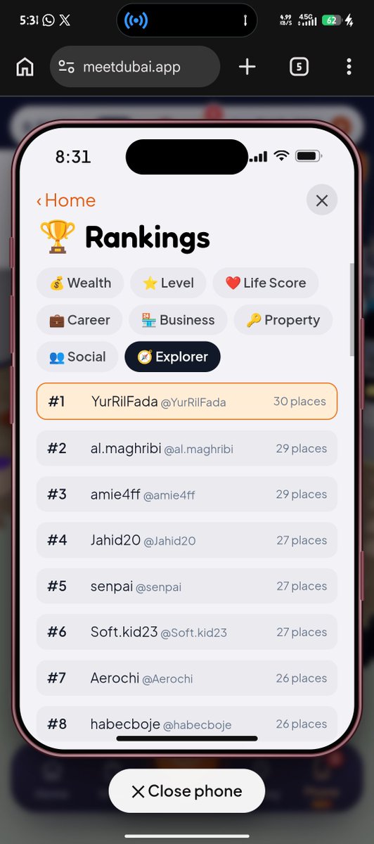 YurRilFadaGG's tweet photo. @meetdubaiapp 
I'm loving it here
I get to tour Dubai right in my hand
P.s number 1 in two rankings is crazy
#meetdubai https://t.co/pieCFriwhQ