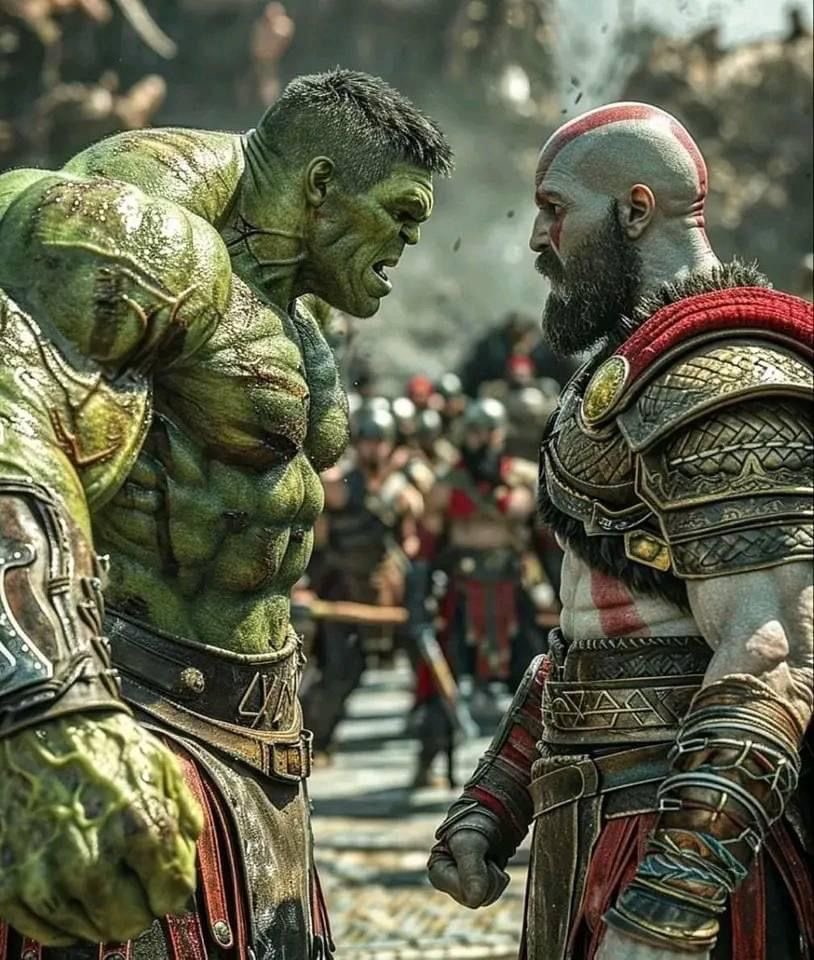 _NoirBoy's tweet photo. Hulk gets stronger the angrier he becomes, while Kratos has spent centuries killing gods who believed they were unstoppable.

One is a monster whose strength has no clearly defined limit. The other is a god-killer who refuses to stay dead.

If Hulk and Kratos fought without holding back, who would actually survive?