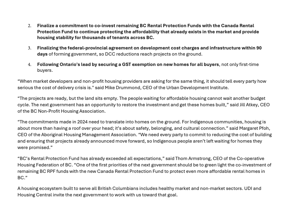 RobShaw_BC's tweet photo. NEW - BC's market, non-market and non-profit housing orgs, in a rare move, unite to call on BC political parties  in election to demand a GST exemption on new homes for all buyers, restore the cut community housing fund, reinvest rental funding, and reduce DCCs. https://t.co/iDiAdQbSQy