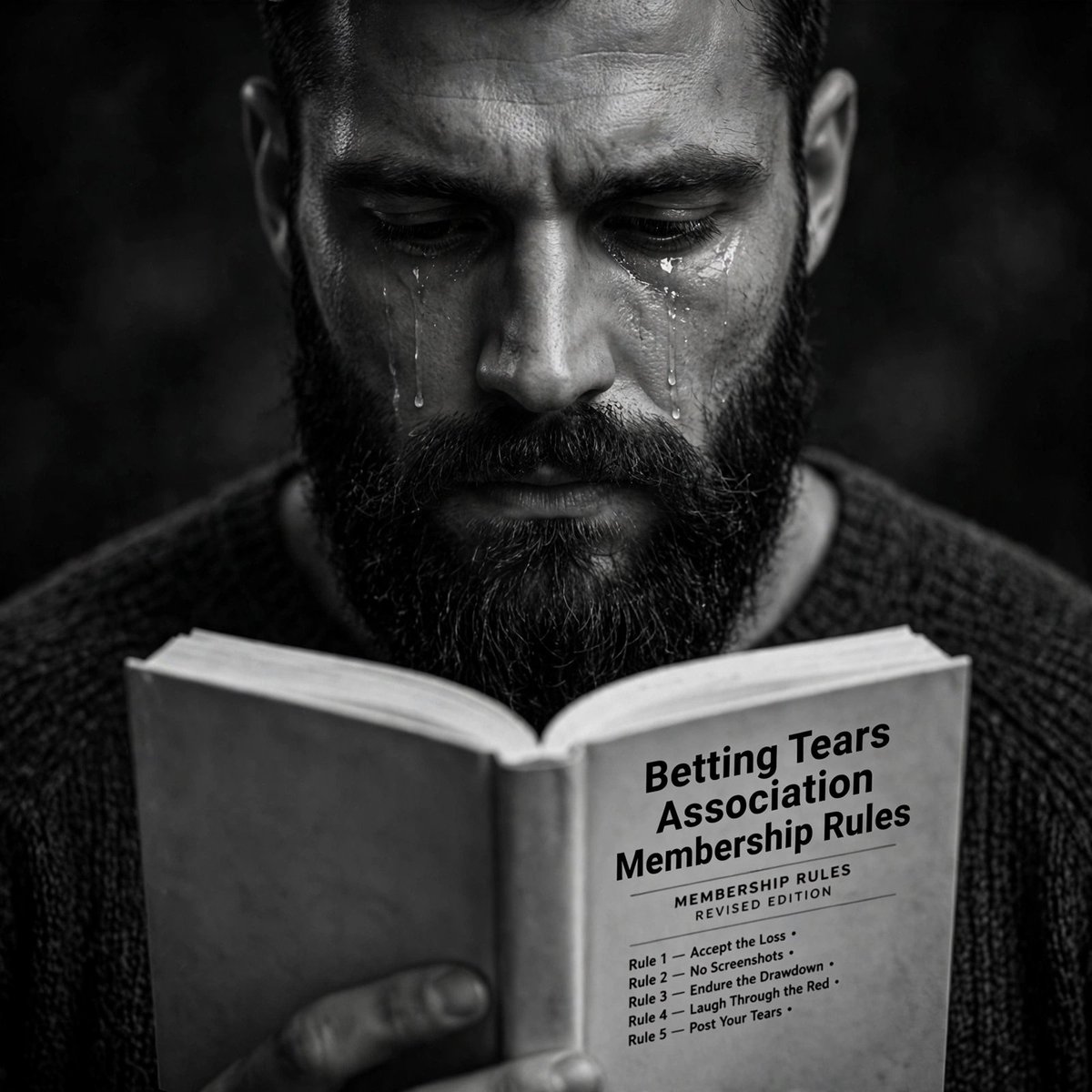 Mabri700's tweet photo. TUESDAY MEETING IS NOW IN SESSION 📖😭

Betting Tears Association - Membership Rules:

Rule #1: We Bet
Rule #2: We Cry  
Rule #3: We Bond
Rule #4: We never learn

If you lost today, you qualify. Drop a 😭 to join.

#BTA #BettingTears https://t.co/ap5bVCigWR