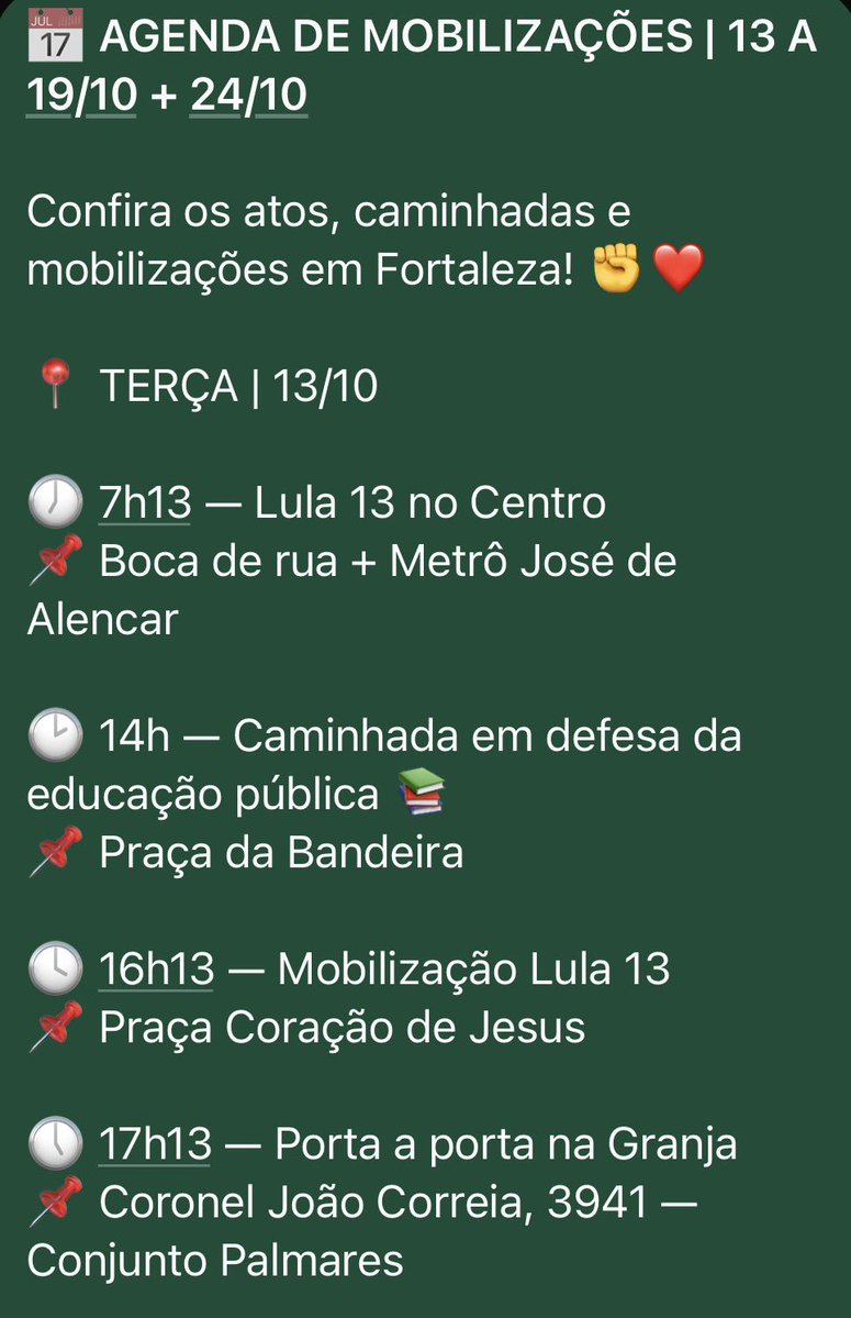 cosgroveperry's tweet photo. 🚨 FORTALEZA URGENTE 🚨 

Segue agenda da semana de atos, caminhadas e mobilizações!!! 

tem centro, terminais da parangaba, siqueira, antonio bezerra, messejana. bairros conjunto esperança, conjunto palmares, canidezinho, planalto ayrton senna, porangabuçu, parangaba, centro etc https://t.co/NUNHVT7bfq