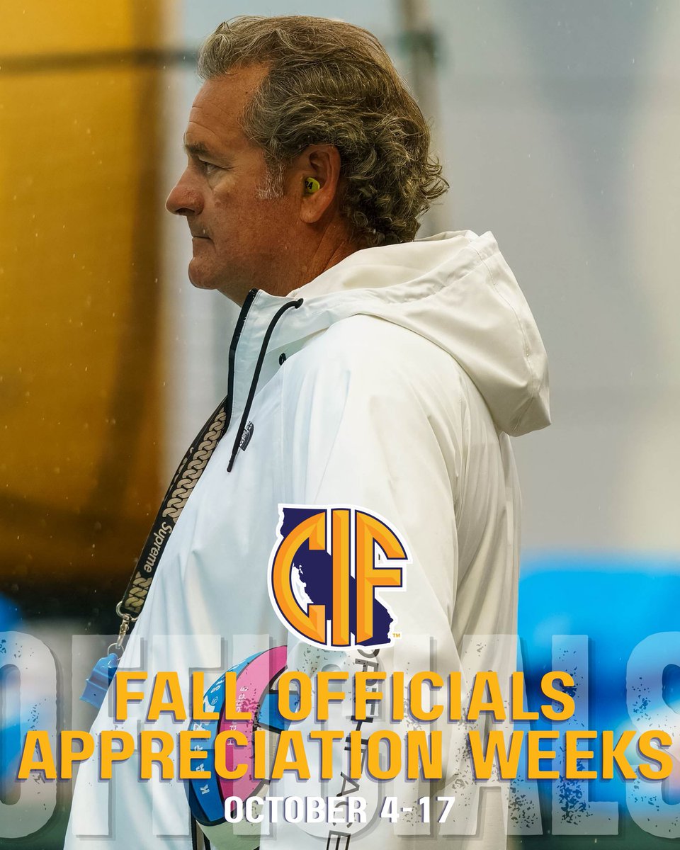 CIFState's tweet photo. 🏅 Fall Officials Appreciation Week(s) spotlight! Thank you to every official for the important role you play in high school athletics!

 #ThankYouOfficials #FallOfficialsAppreciation https://t.co/L3l7TKxLqm