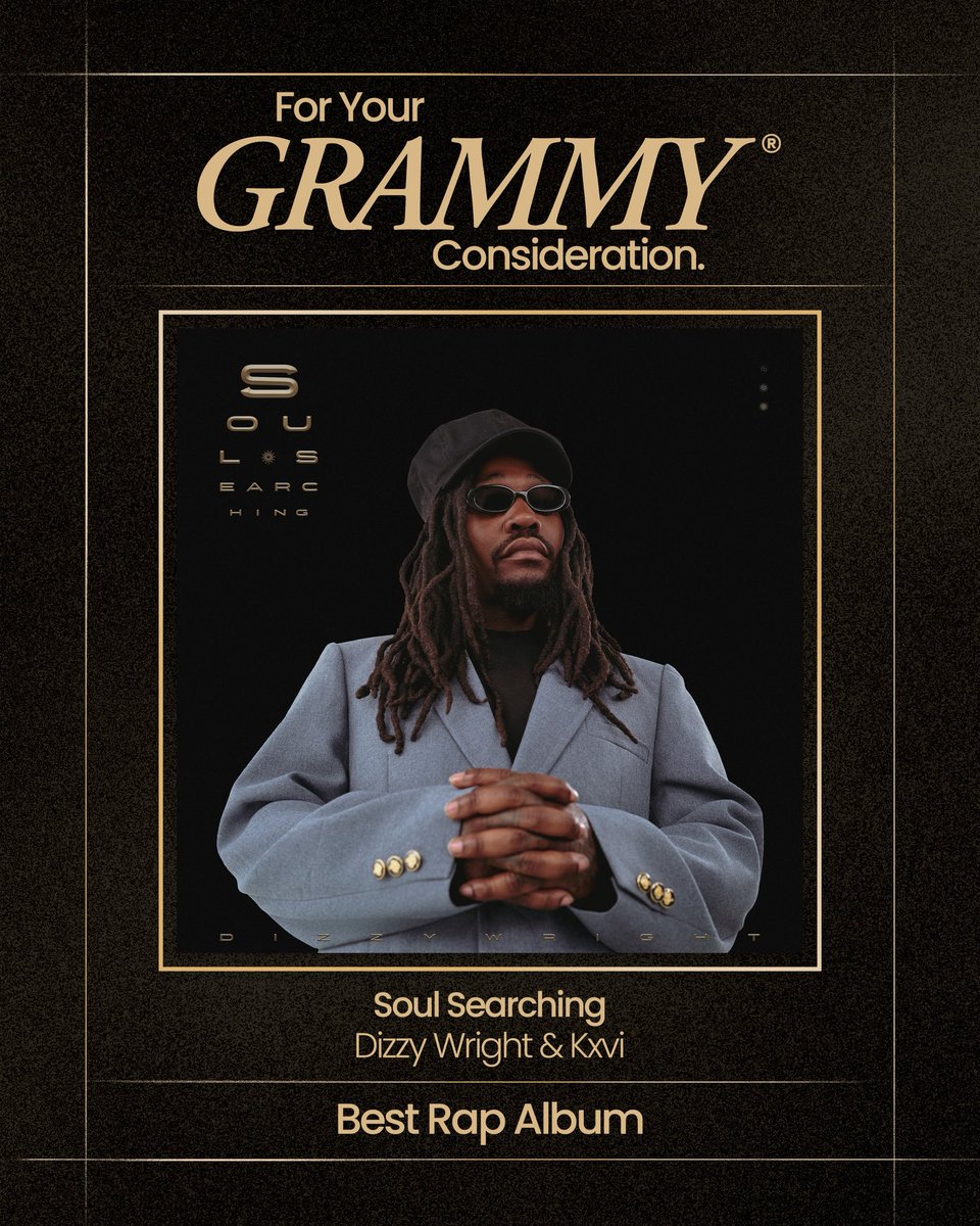 DizzyWright's tweet photo. Well here’s some news we can all be proud of! Our album ‘Soul Searching’ is officially up for GRAMMY consideration in the Best Rap Album category! 🏆

The first round of voting to determine the nominees is live now through October 22nd. If you’re a GRAMMY voter or know someone who is, tell ’em don’t skip over this album!

14 years since my debut album dropped, so this one means a lot. Much love to everyone who’s been supporting the project. A small win is still a WIN!

Shoutout to ineffable record & everyone who helped bring this album to life.

ALBUM CREDITS:
@prodkxvi produced every song.
REEZY  mastered the entire project.
I engineered everything. ☑️

SHOUTOUT TO ALL THE FEATURES:
@DSmoke7 🪐
@AJTheGreat64 🤲🏿
@OswinBenjamin 🌋
FASHAWN 📝
@NefThePharaoh 🕺🏿
@Londrelle ���