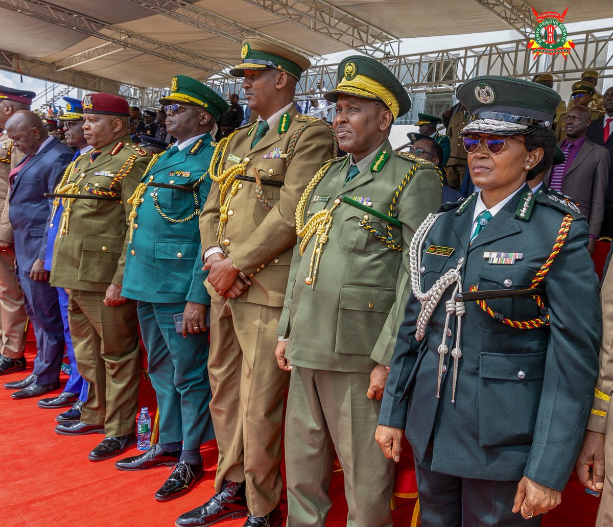 PrisonsKe's tweet photo. Deputy Commissioner General of Prisons (T) Jane Kirii, EBS , ndc (K) was present among other senior officers as the officers fine-tuned their parade drills ahead of the national event.
Eldoret is ready. The countdown continues.
#mashujaaday2026
#KenyaPrisonsService https://t.co/F5n8QWxwL4