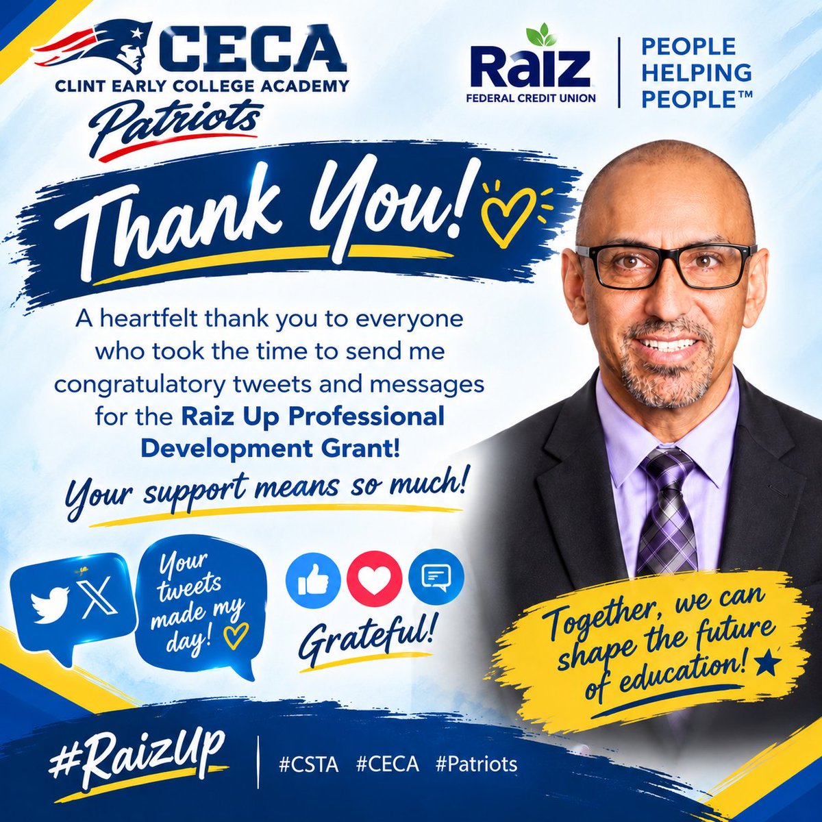 JoseLSilvaSmith's tweet photo. Thank you! #ClintISD #CECAclint_isd #WeAreClintISD #TeamCECA #CECAFamily #WhenTeachersGrowStudentsWin #CS4All #Raiz_US #TeacherPD #CSTATeachersOrg https://t.co/IwBOOk9RBr