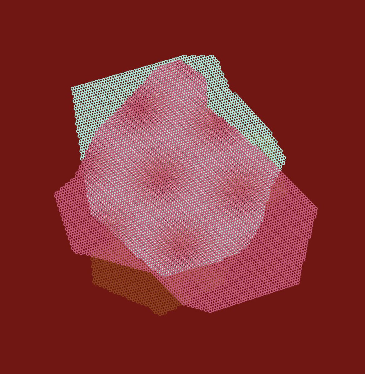 bootloader_art's tweet photo. { generate_interference(); }

◉ Moiré Mesh Paintings
by @chrisfollows

Overlapping fields of rotated circles create shifting moiré interference, turning simple geometric grids into dense optical paintings.

↓ regenerate(); https://t.co/G8wHcekVud