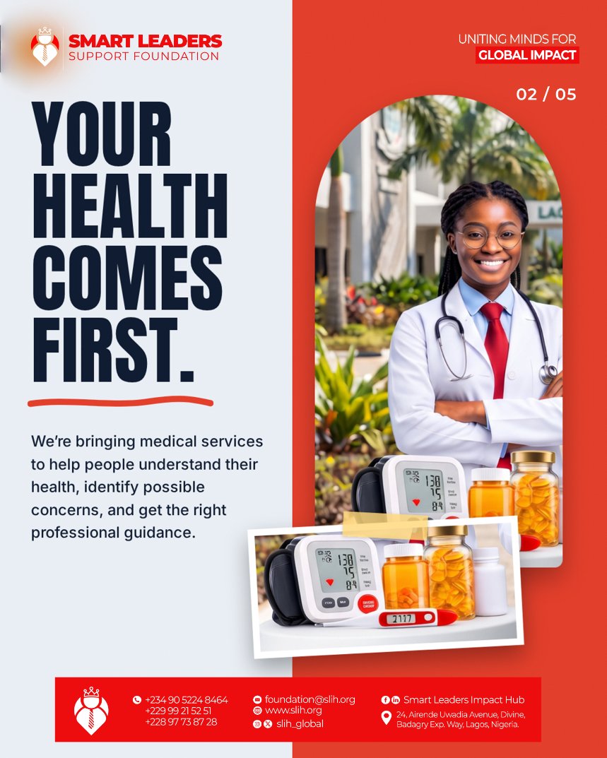 SLIH_Global's tweet photo. Lagos, we’re coming through! 🇳🇬✨More than a visit, we’re bringing care, medical knowledge, and practical health support straight to the people. Swipe through to see what’s coming!
🌐 https://t.co/R3fhep4vk0 #SmartLeaders #LagosHealth #GlobalImpact #CommunityCare #LagosEvents https://t.co/3NZ3eL5W9w