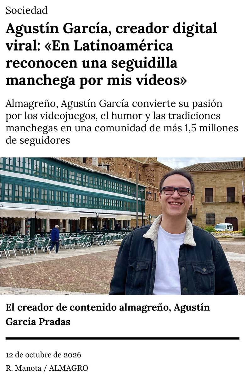 agustingarprada's tweet photo. Llevamos dos dias de la semana y ya he salido tres veces en prensa, estoy muy feliz ✨🥹 https://t.co/JjOF4U4wtV