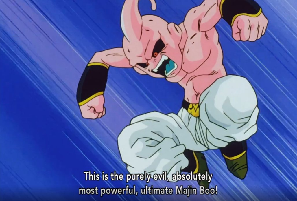 Shalnark145's tweet photo. It's funny because Buuhan is the correct take. But the reasons people list for it are always the wrong ones. 

There is actually a lot of evidence for Kid Buu being the strongest. To the point you really have to be able to argue well to bring it home. https://t.co/FFGWgK9cAq