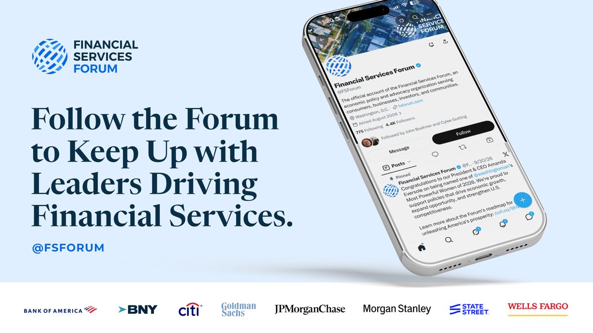 FSForum's tweet photo. The policies shaping financial services affect consumers, businesses, and the economy. The Forum works to advocate for policies that support a strong and competitive U.S. financial system.