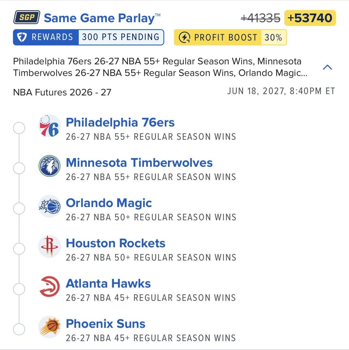 MattLockfmlv's tweet photo. NBA REGULAR SEASON WINS FUTURES🔮

We’re Going For All The Glory This Season⚡️
#NBA @Playbook #Gambling𝕏 https://t.co/prvnQSlvYx