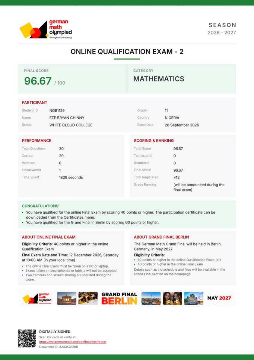 winexviv's tweet photo. Eze Bryan Chinny, a young boy from Ebonyi State, participated in the elimination stage of the German Mathematics Olympiad and emerged with the highest score overall.

This same young genius will be competing in the South East Mathematics Olympiad starting next week.

We have awakened thousands of mathematics geniuses across the South East. 

The future is incredibly bright!