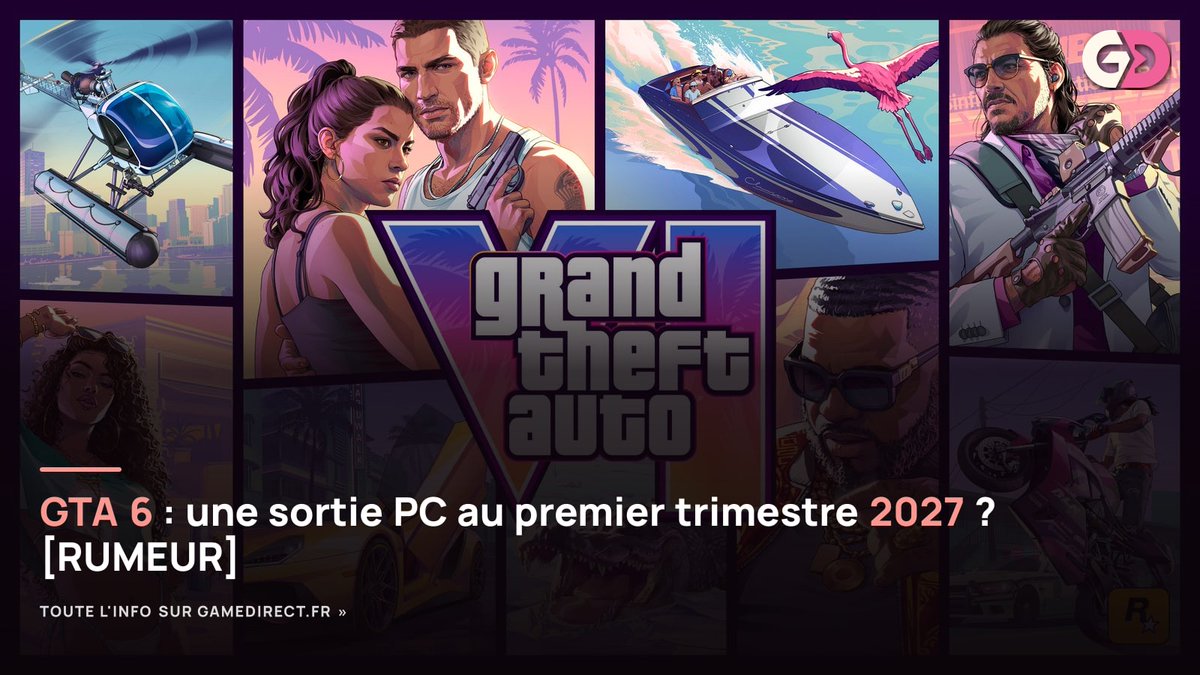 GameDirectFR's tweet photo. 🚨 GTA 6 : une sortie PC au premier trimestre 2027 ? [RUMEUR]

Selon une rumeur relayée par GamesBeat, GTA 6 sortirait sur PC au premier trimestre 2027.

Vous en pensez quoi ?

https://t.co/9PmYWI5Y6n

#GrandTheftAutoVI #JeuxVideo https://t.co/5XalocCIFn